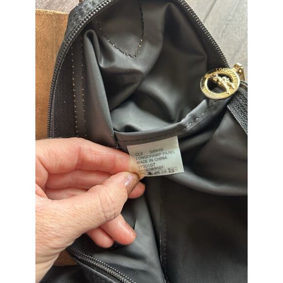 Longchamp Paris Black Brown Leather Le Pliage Shopping Modele Depose Bag Tote - Picture 15 of 15